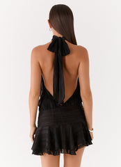 Willow Chiffon Mini Dress - Black