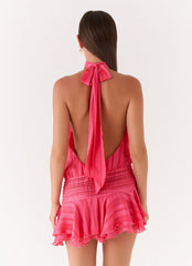 Willow Chiffon Mini Dress - Fuchsia