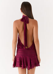 Willow Chiffon Mini Dress - Plum