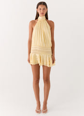 Willow Chiffon Mini Dress - Yellow