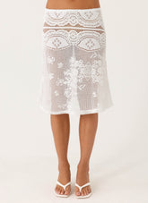 Yanna Midi Skirt - White