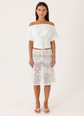 Yanna Midi Skirt - White