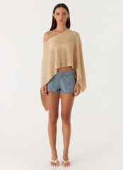 Zaire Infinity Multiway Knit Cape - Shimmer Gold