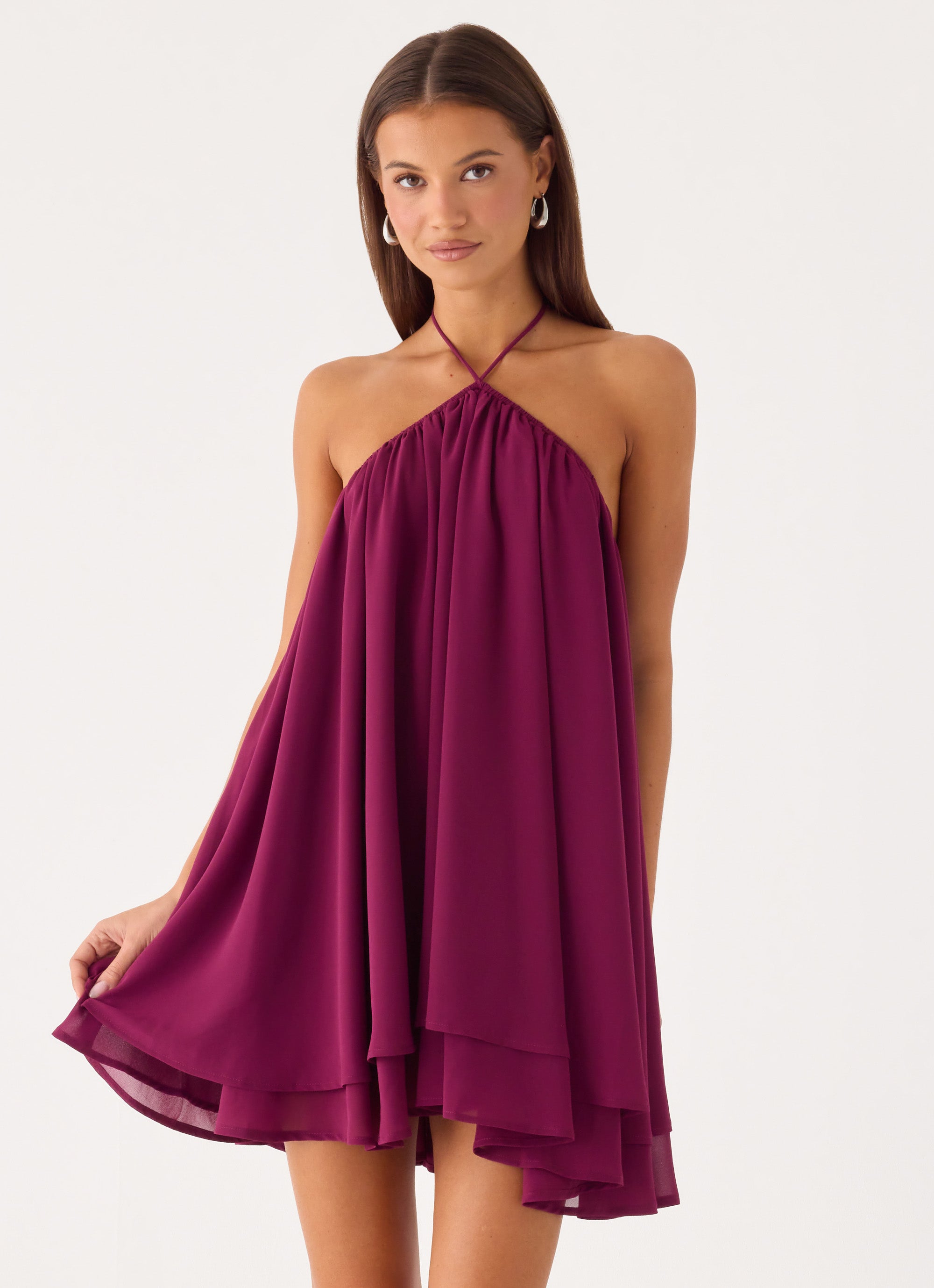 Alicelle Halter Mini Dress - Plum