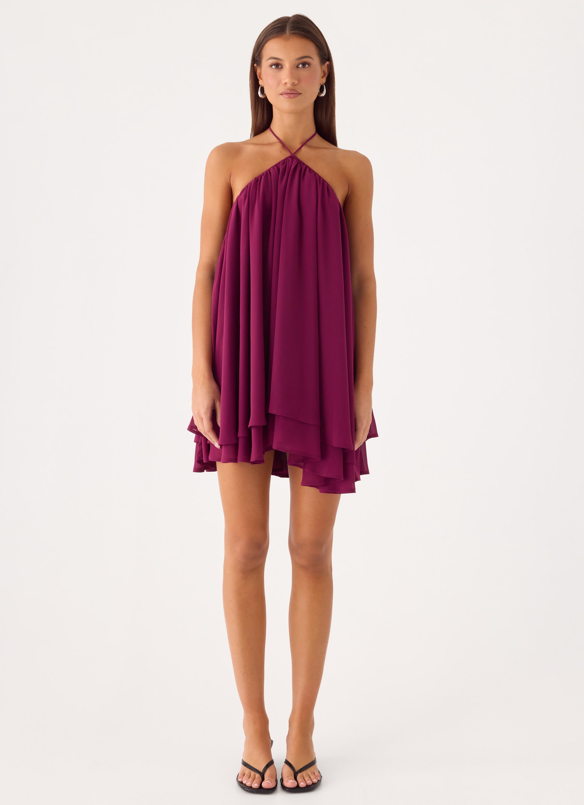 Alicelle Halter Mini Dress - Plum