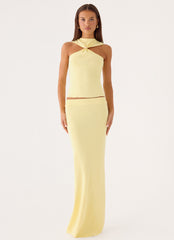 Amarah Knit Maxi Skirt - Yellow
