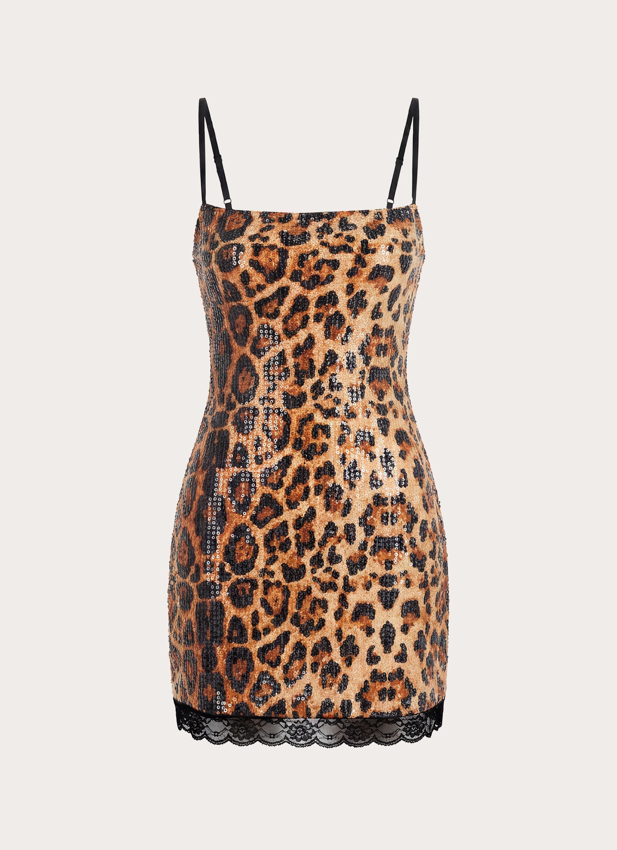 Aneira Sequin Mini Dress - Shimmer Leopard