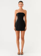 Antalya Strapless Mini Dress - Black
