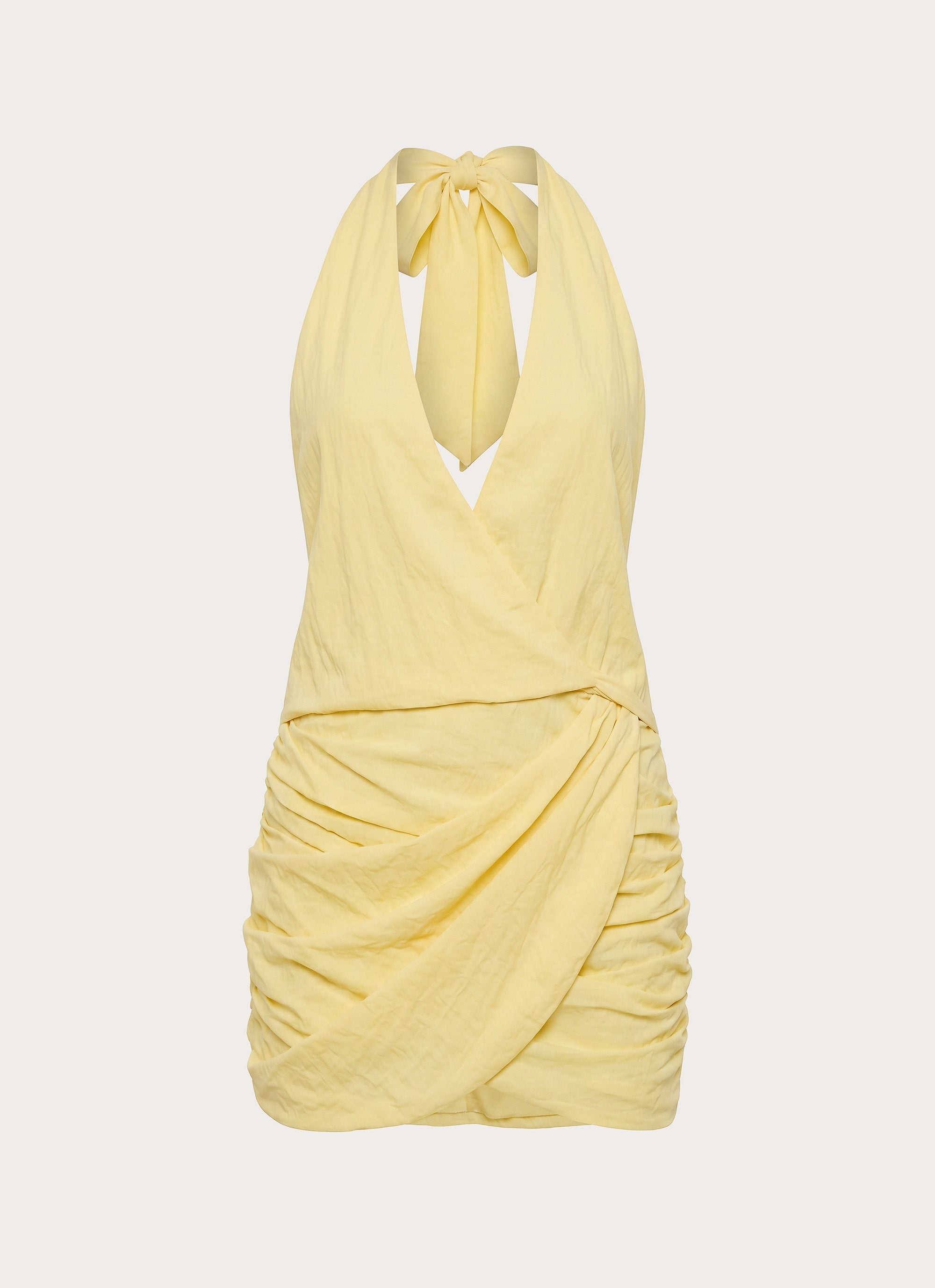 Asla Halter Mini Dress - Bright Lemon