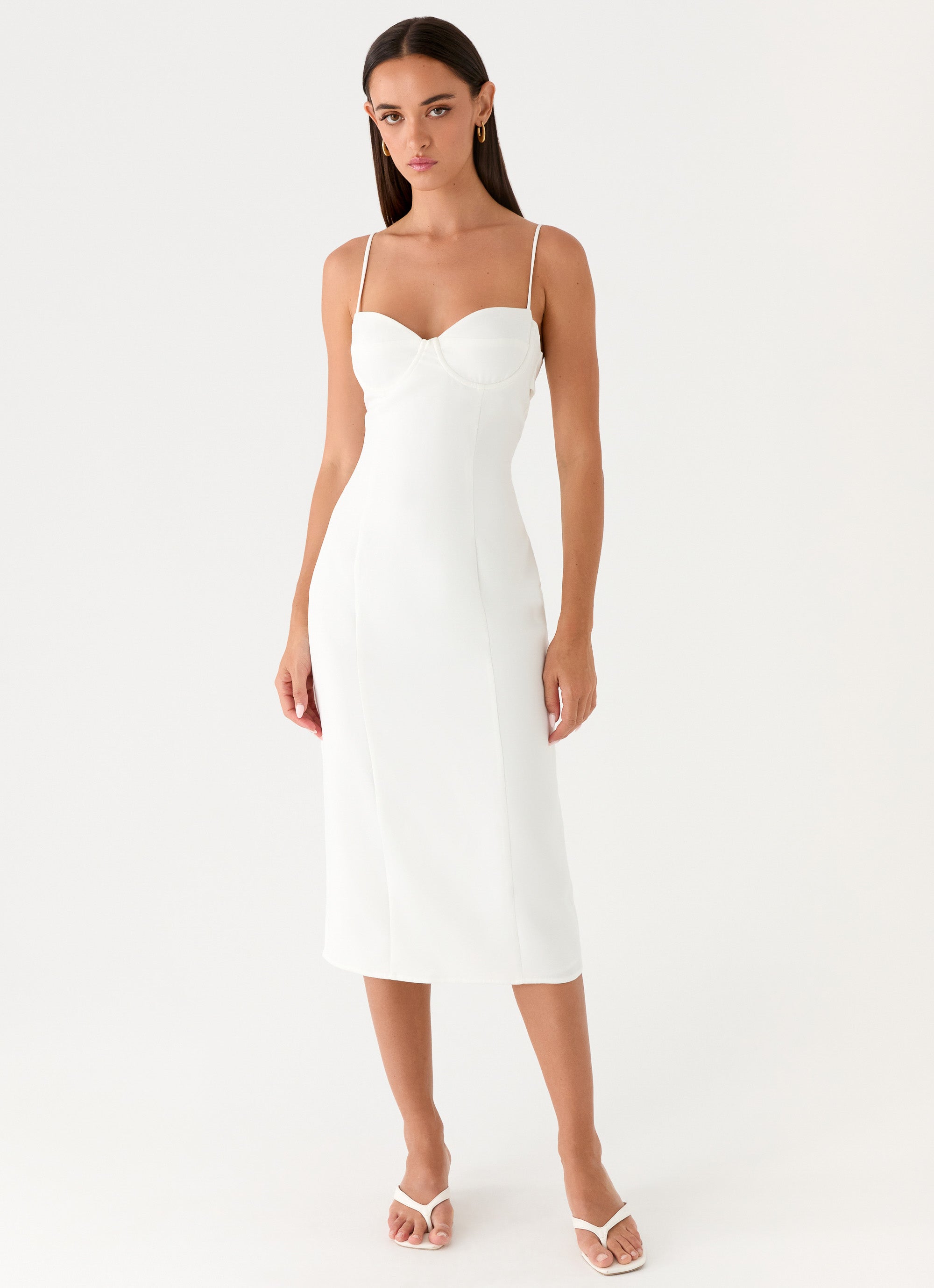 Asling Bustier Midi Dress - White