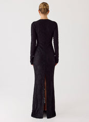 Astoria Long Sleeve Maxi Dress - Black