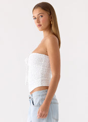 Aurevia Waffle Top - Floral Waffle