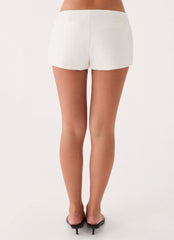 Auriella Low Rise Suiting Shorts - White