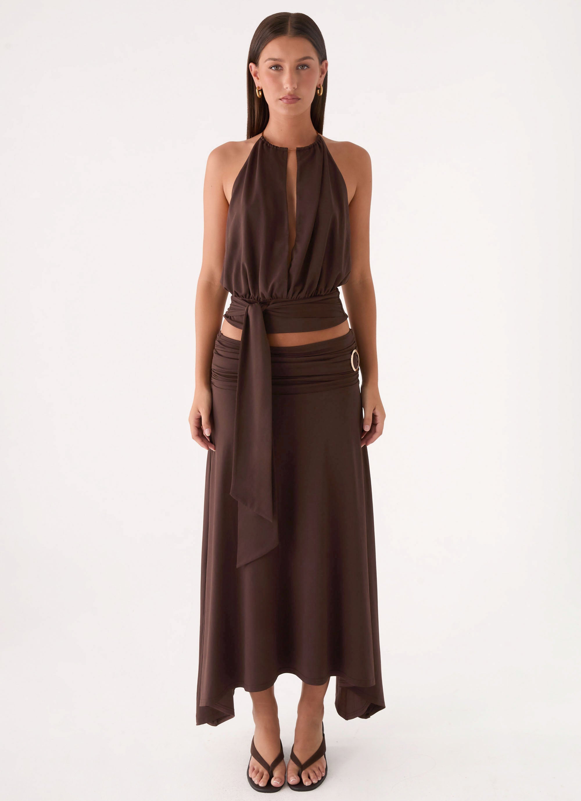 Automatic Midi Skirt - Rose Taupe