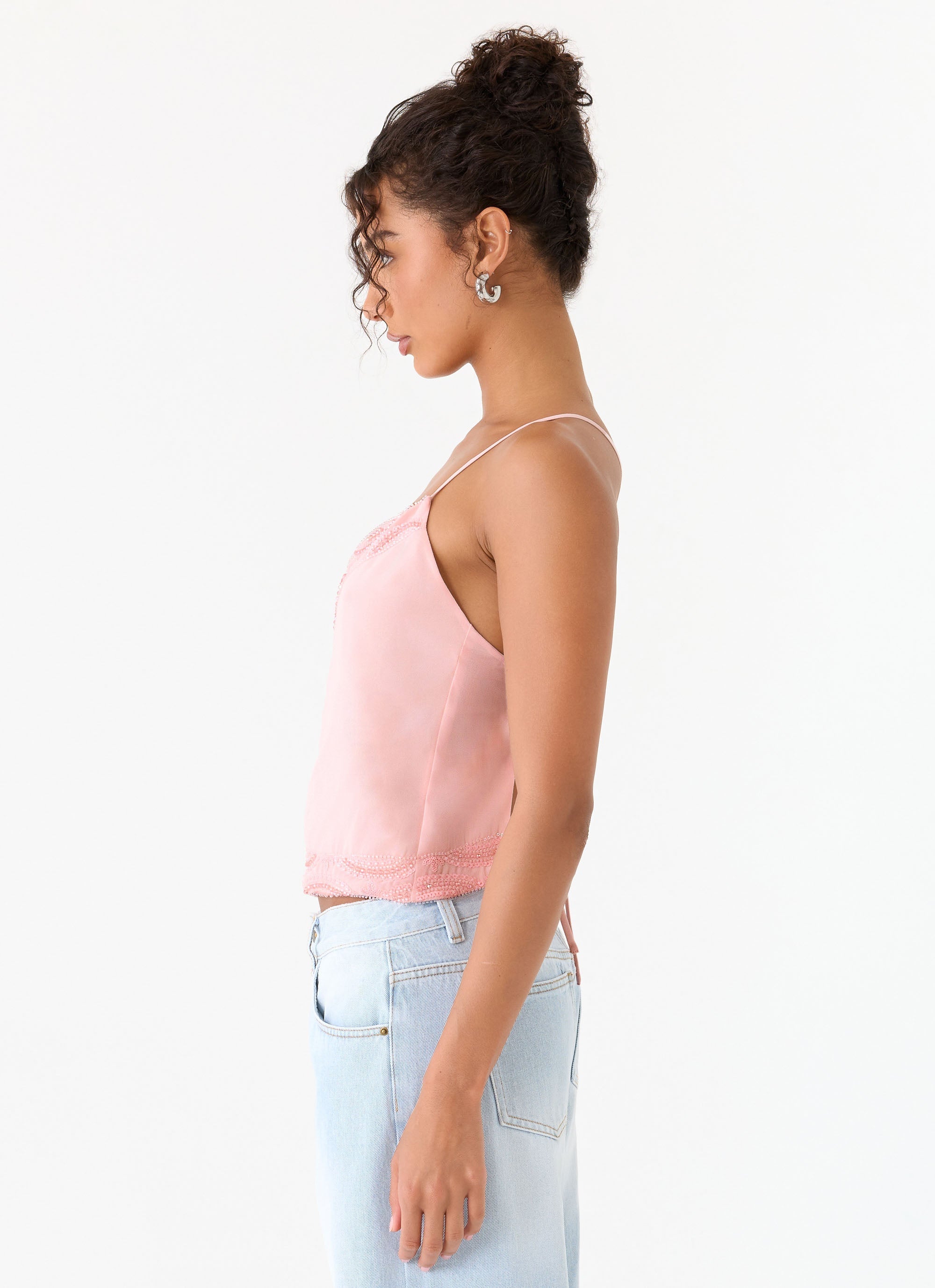 Avania Beaded Top - Pink