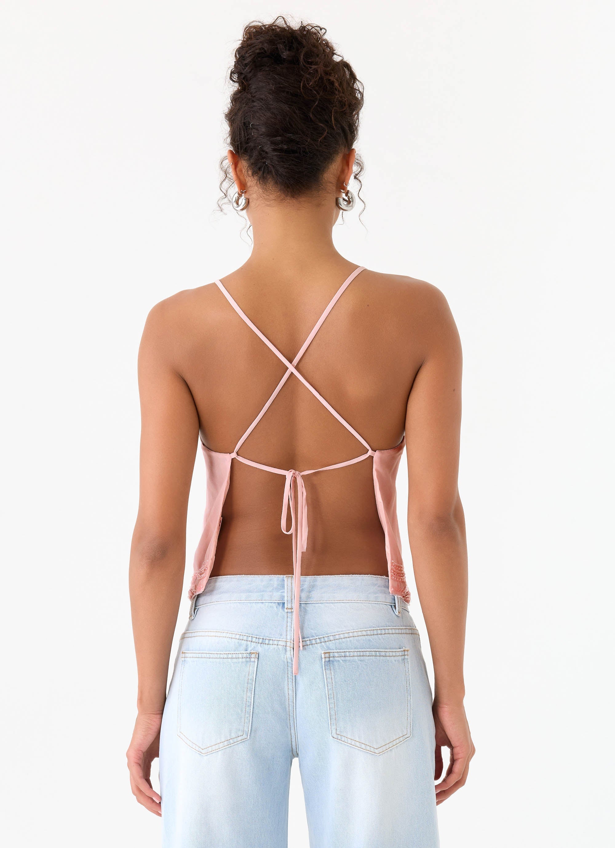 Avania Beaded Top - Pink