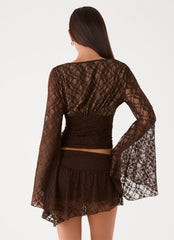 Avelora Lace Mini Skort - Chocolate