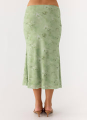 Bahama Low Rise Midi Skirt - Blurred Lime