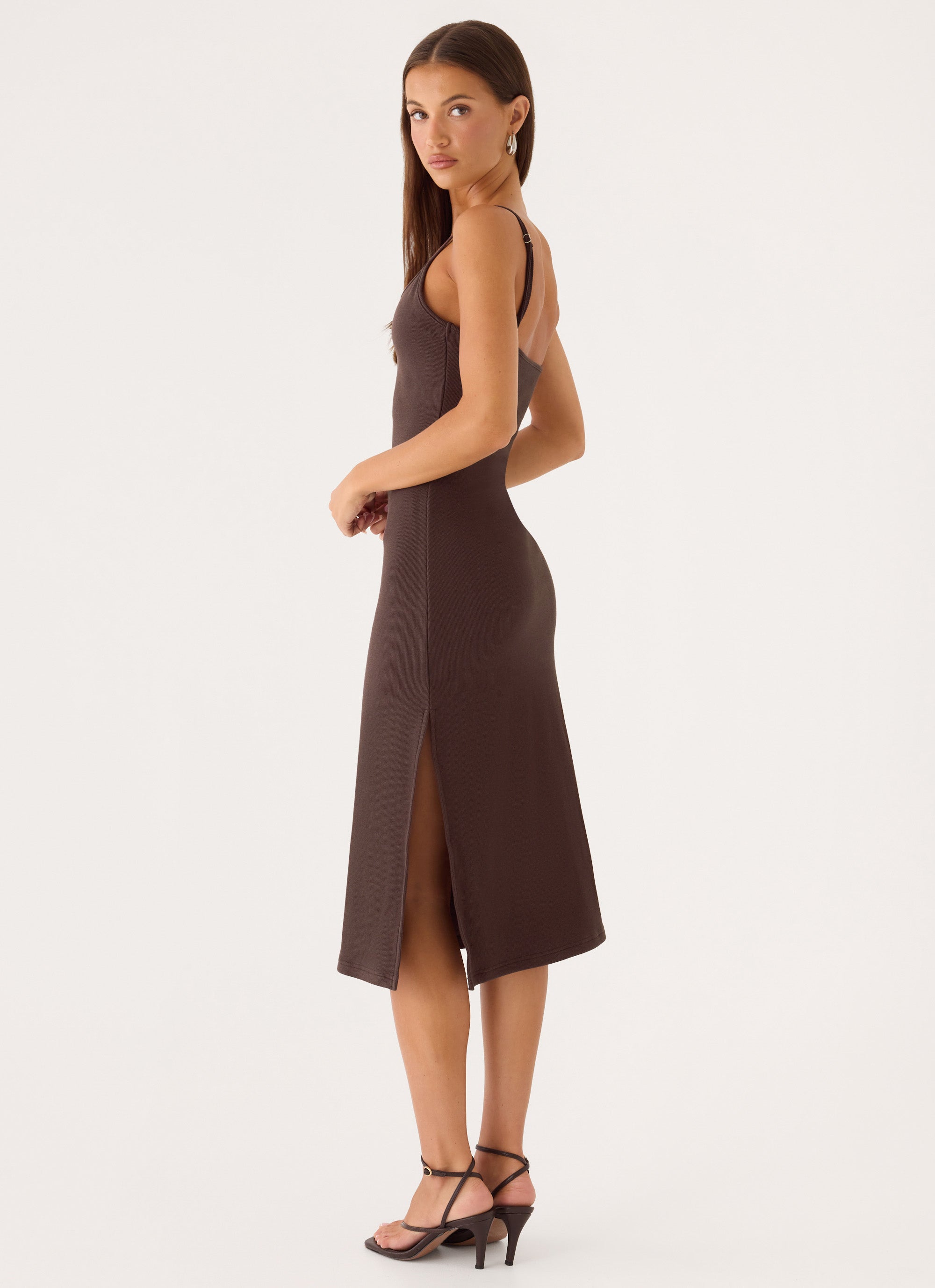 Between Tasks Midi Dress - Chocolate Fudge