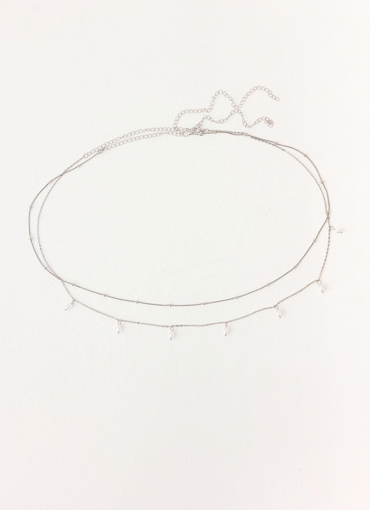 Blush Pearl Belly Chain - Silver
