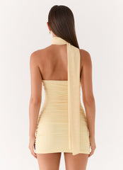 Breaking News Micro Mini Dress - Yellow