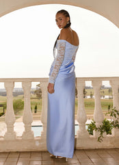 Burke Off Shoulder Maxi Dress - Blue