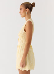 Burning Bright Mini Dress - Butter Yellow