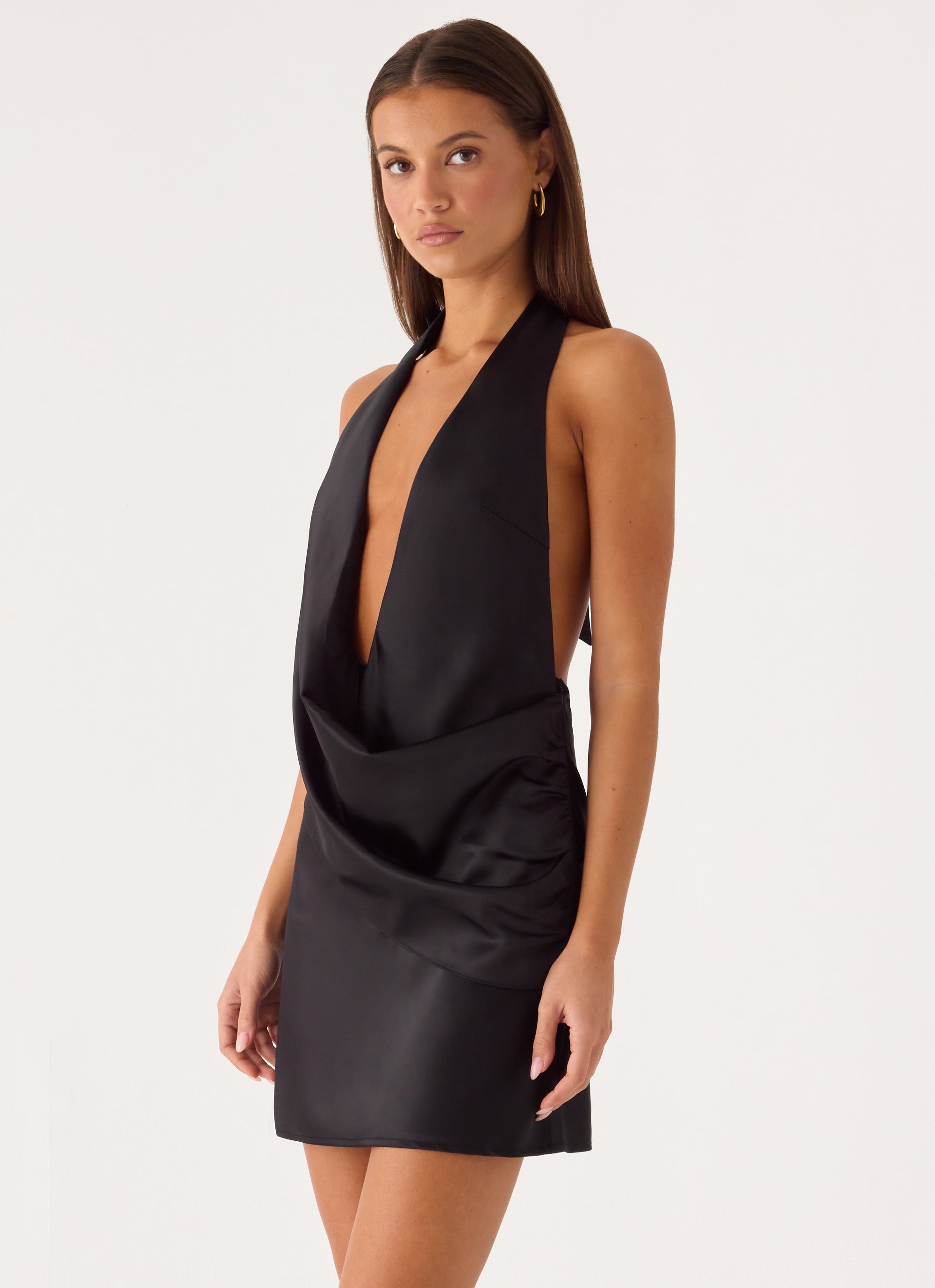 Calm Nights Mini Dress - Black