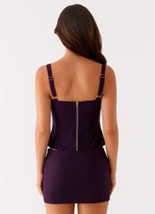 Campbell Corset Top - Plum