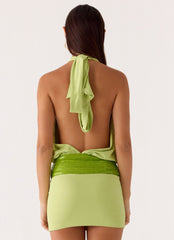 Carlie Halter Mini Dress - Lime