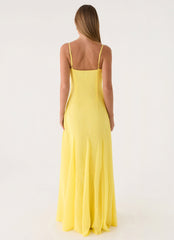 Carlin Maxi Dress - Bright Lemon