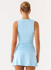 Cherry Sky Mini Dress - Blue