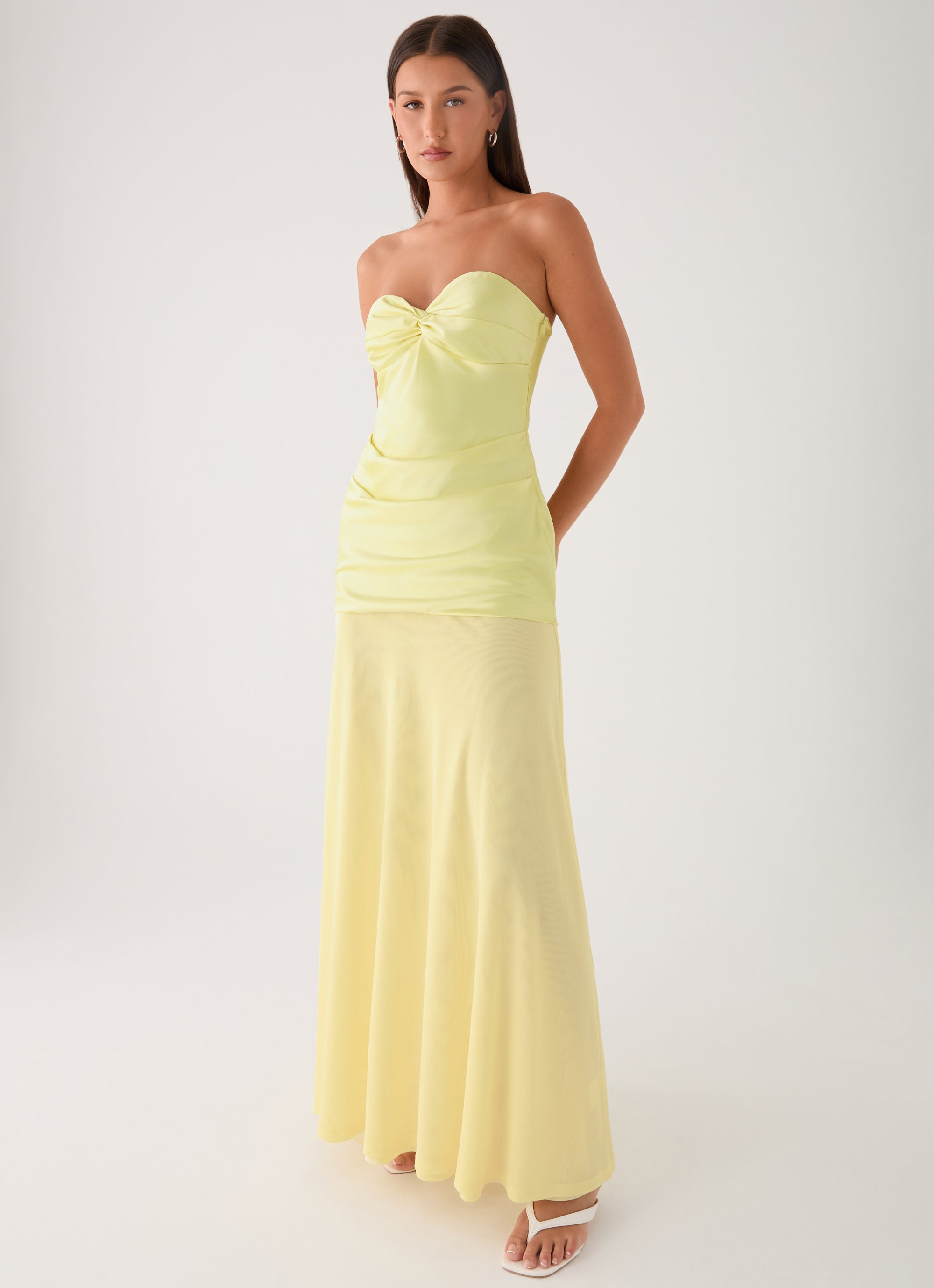 Cierra Strapless Maxi Dress - Yellow