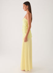 Cierra Strapless Maxi Dress - Yellow