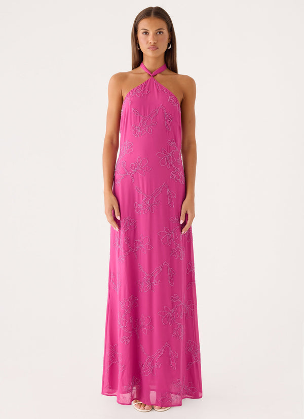 Cliffs Edge Maxi Dress - Berry Kiss