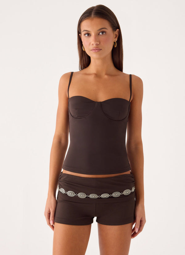 Coma Belt Low Rise Shorts - Chocolate