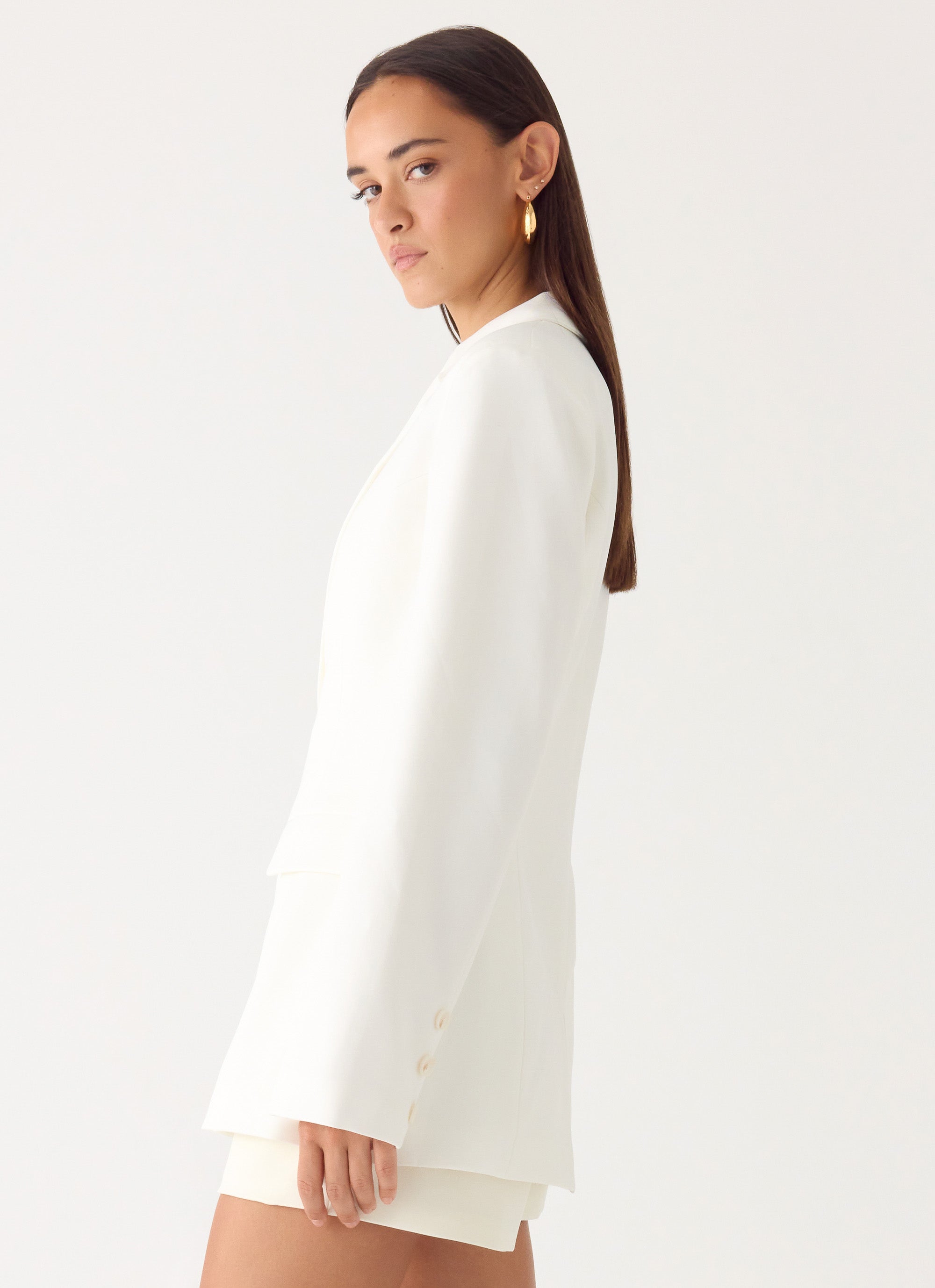 Culver Cinched Blazer - White