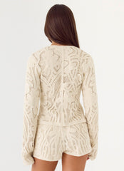 Cynthiana Mini Shorts - Ivory