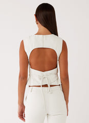 Cyra Wrap Top - Ivory