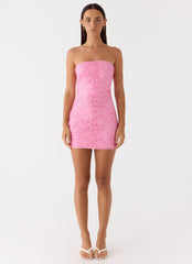 Dangerous Kind Beaded Mini Dress - Pink