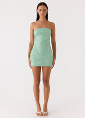 Dangerous Kind Beaded Mini Dress - Sage