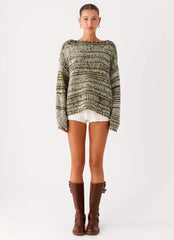 Darla Oversized Knit Jumper - Khaki