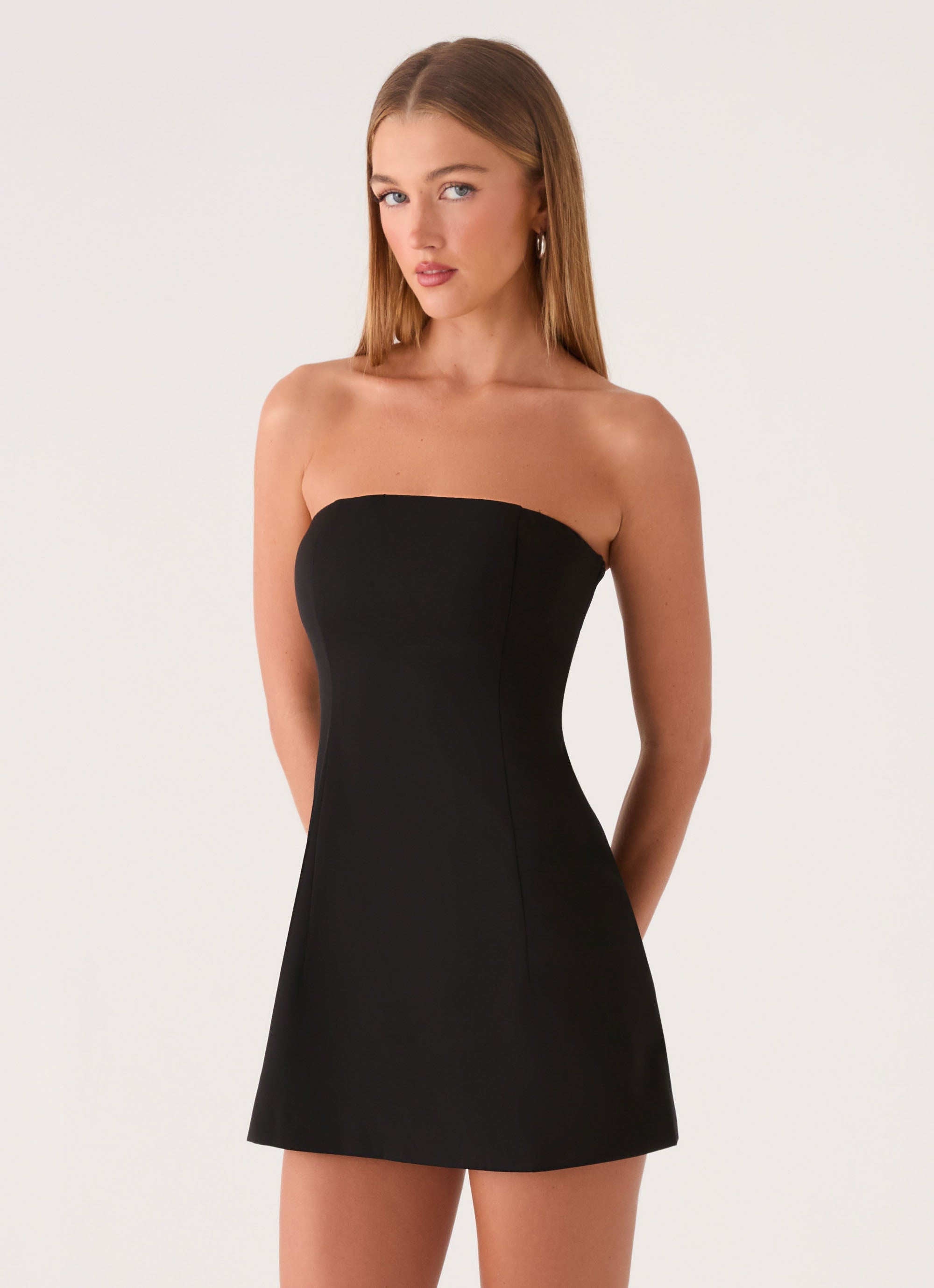 Della Strapless Mini Dress - Black