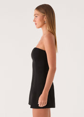 Della Strapless Mini Dress - Black