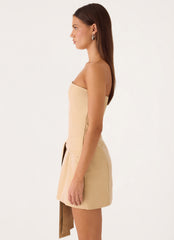 Diya Wrap Mini Dress - Camel