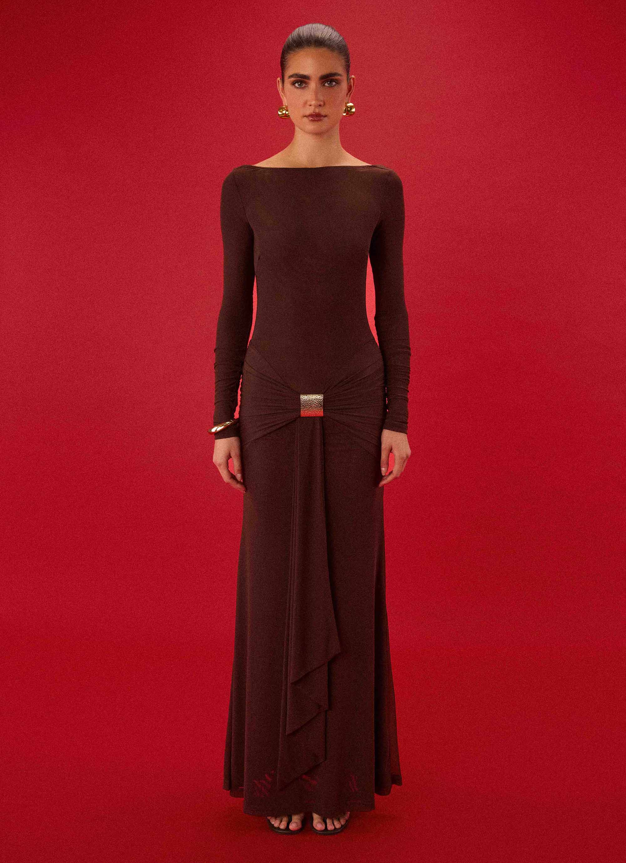 Dray Maxi Dress - Chocolate
