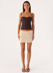 Elaris Crochet Mini Skirt - Ivory