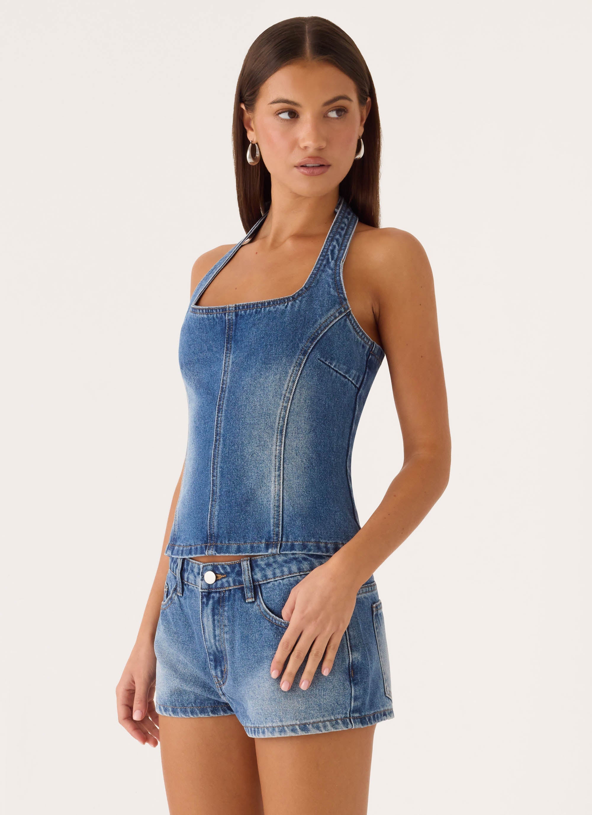 Eliah Denim Shorts - Blue
