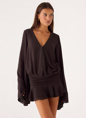 Elisana Mini Dress - Chocolate