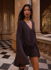 Elisana Mini Dress - Chocolate